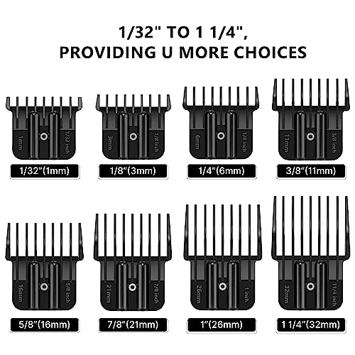 Clipper Guards for Hair Trimmers, 4 Pack, Snap-On Blade Combs with Brush E868936