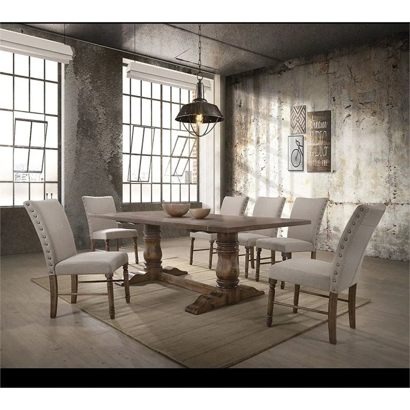 Pedestal Dining Table in Weathered Oak Z73435