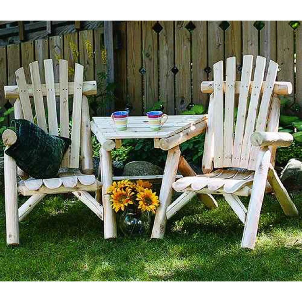 Rustic White Cedar Log Patio Chairs, Natural O658282