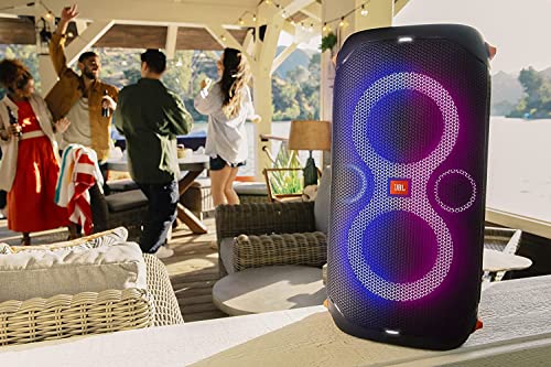 Portable Party Speaker with Built-in Lights - Black D697