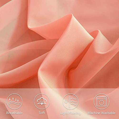 Tab Top Sheer Curtains for Living Room, 52 x 72 Inches, 2 Panels O37158