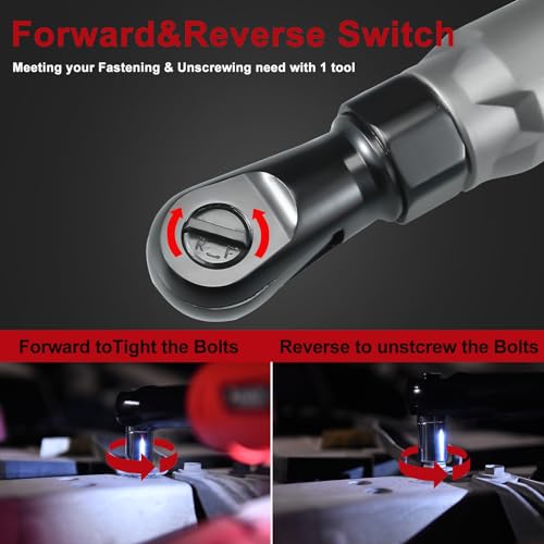Cordless Electric Ratchet Wrench Set, 3/8" 12V with 2 Batteries and Charger D9199