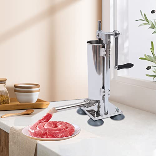 Vertical Stainless Steel Sausage Stuffer, 6Lbs Suction Cup Type Z362