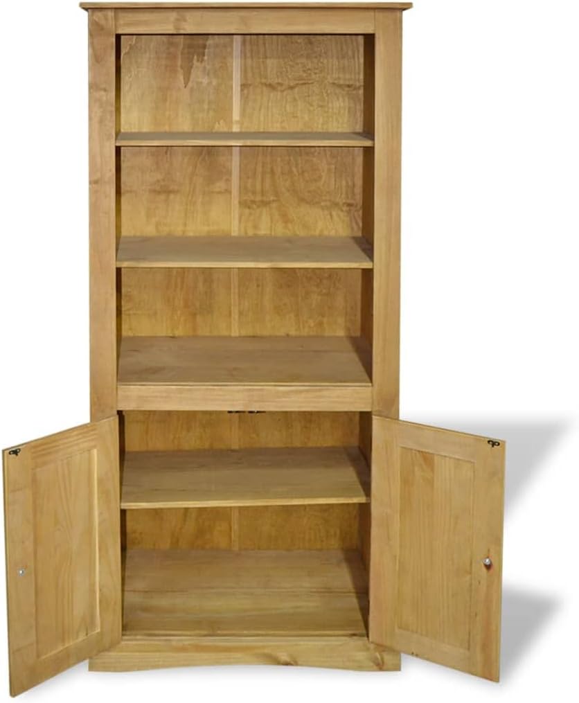 Mexican Pine Cupboard with 3 Open Shelves and 1 Cabinet R99726