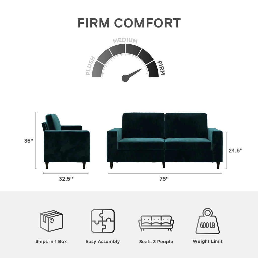 Green Velvet 3 Seater Sofa R889