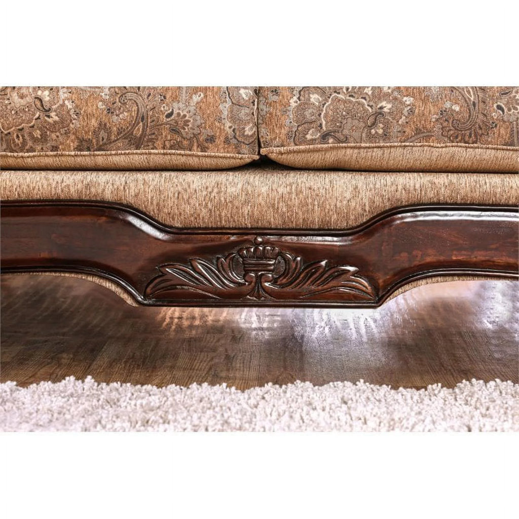 Chenille Sofa in Gold and Bronze Z430
