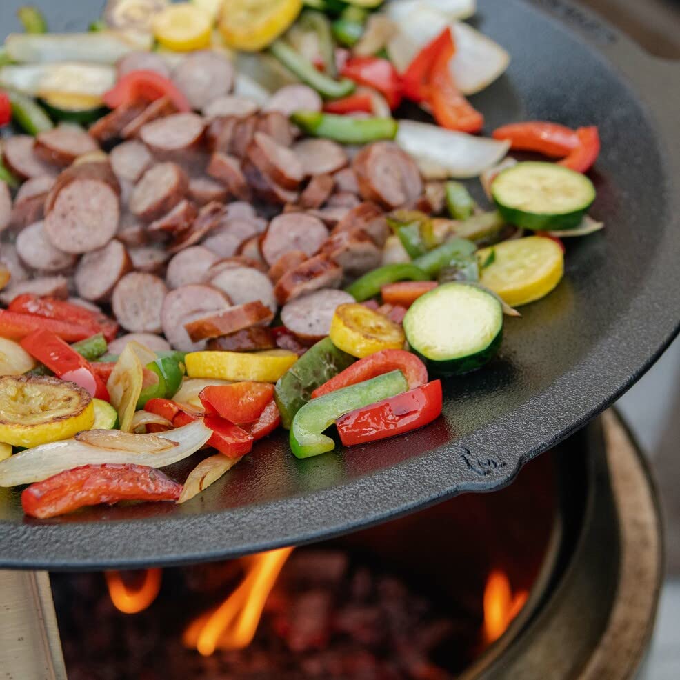 Cast Iron Wok Cooking Bundle with Portable Fire Pit and Stand L2356