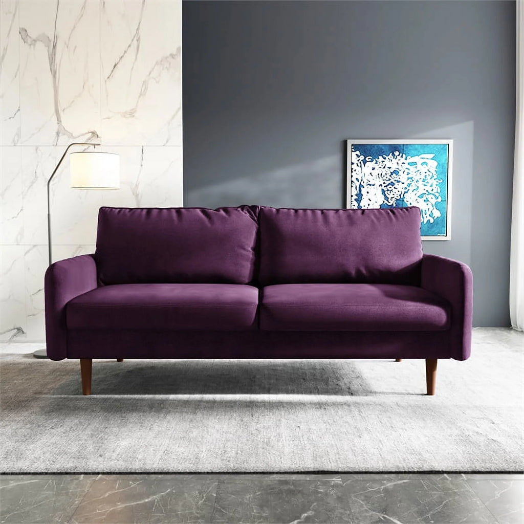 Contemporary 70" Velvet Sofa in Purple I41110