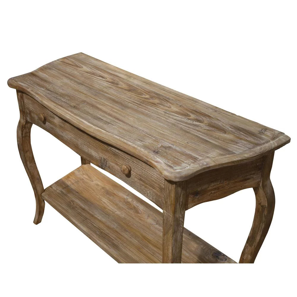 Rustic Reclaimed Media Console Table, Driftwood A55516
