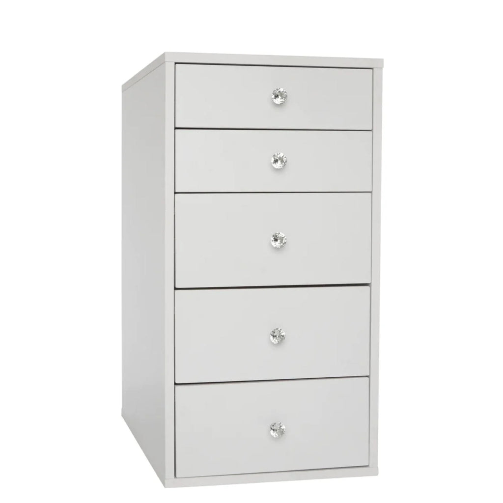 5-Drawer Makeup Vanity Storage Unit, Bright White R6517