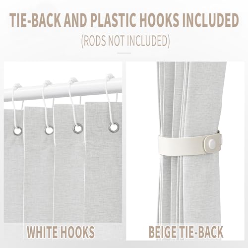 Accordion Door Curtain for Doorways, 1 Panel with Tieback, Beige S9835