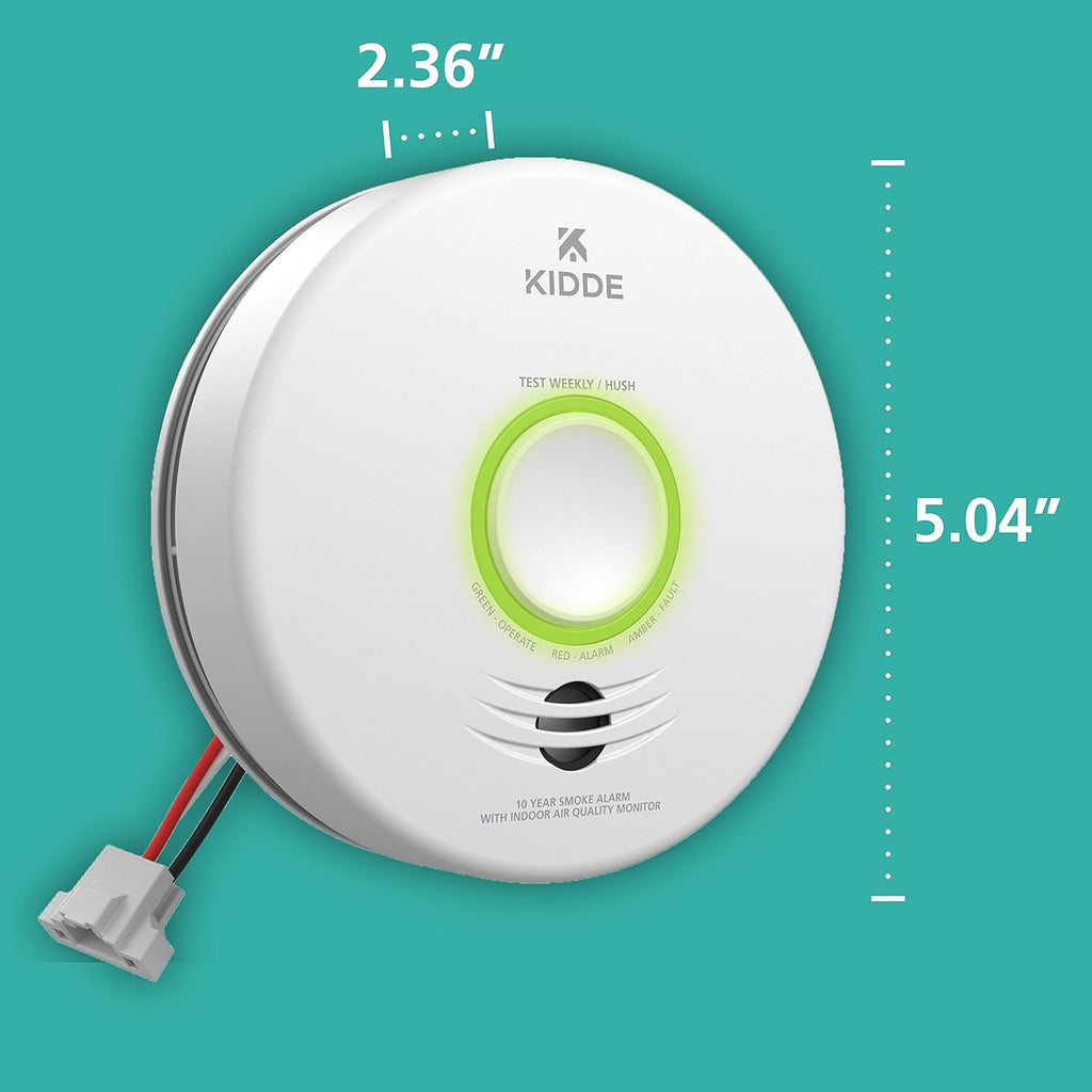 Smart Smoke Detector & Indoor Air Quality Monitor, WiFi, Hardwired with Battery Backup Z68482