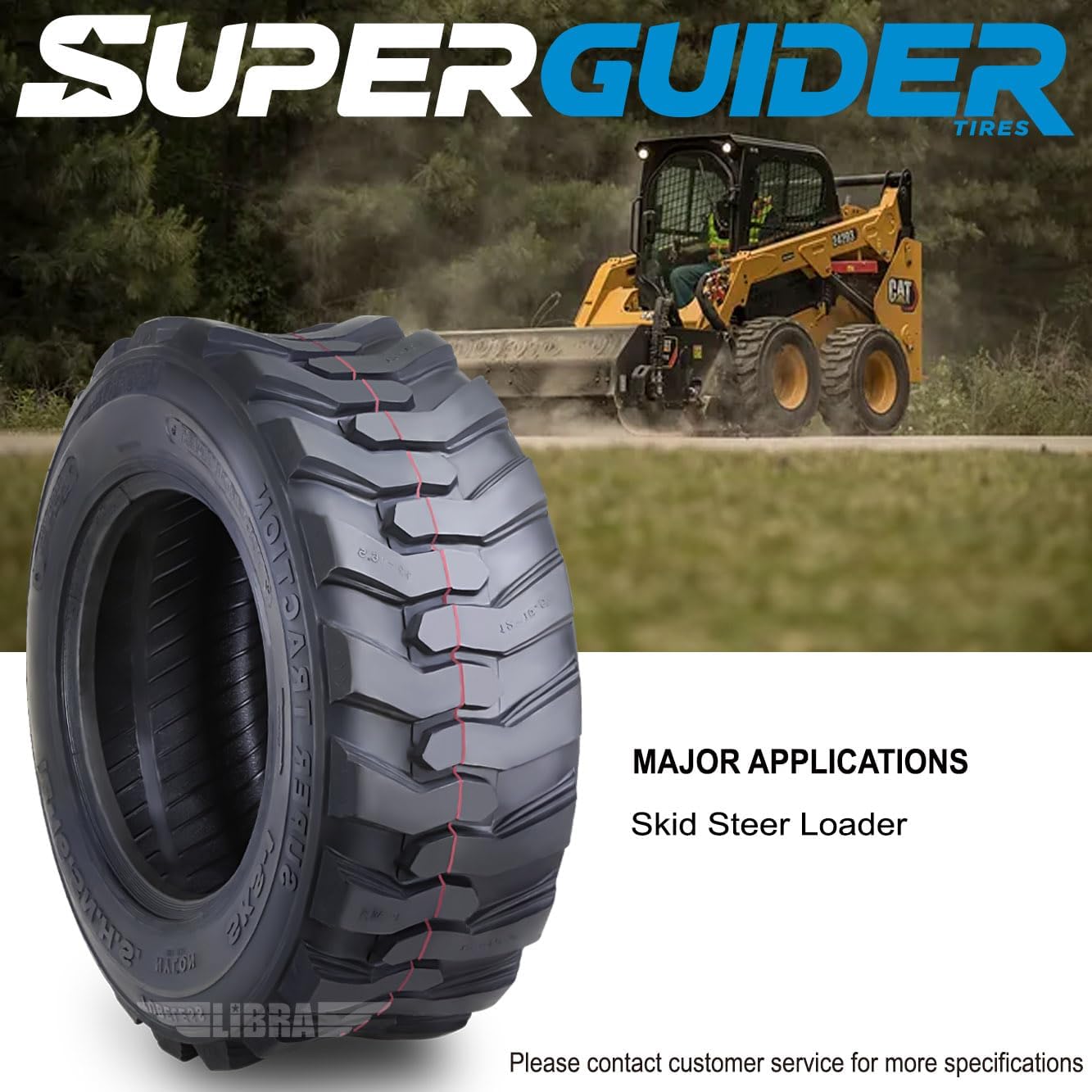 Heavy Duty 12x16.5 12 Ply Skid Steer Tire with Rim Guard F682