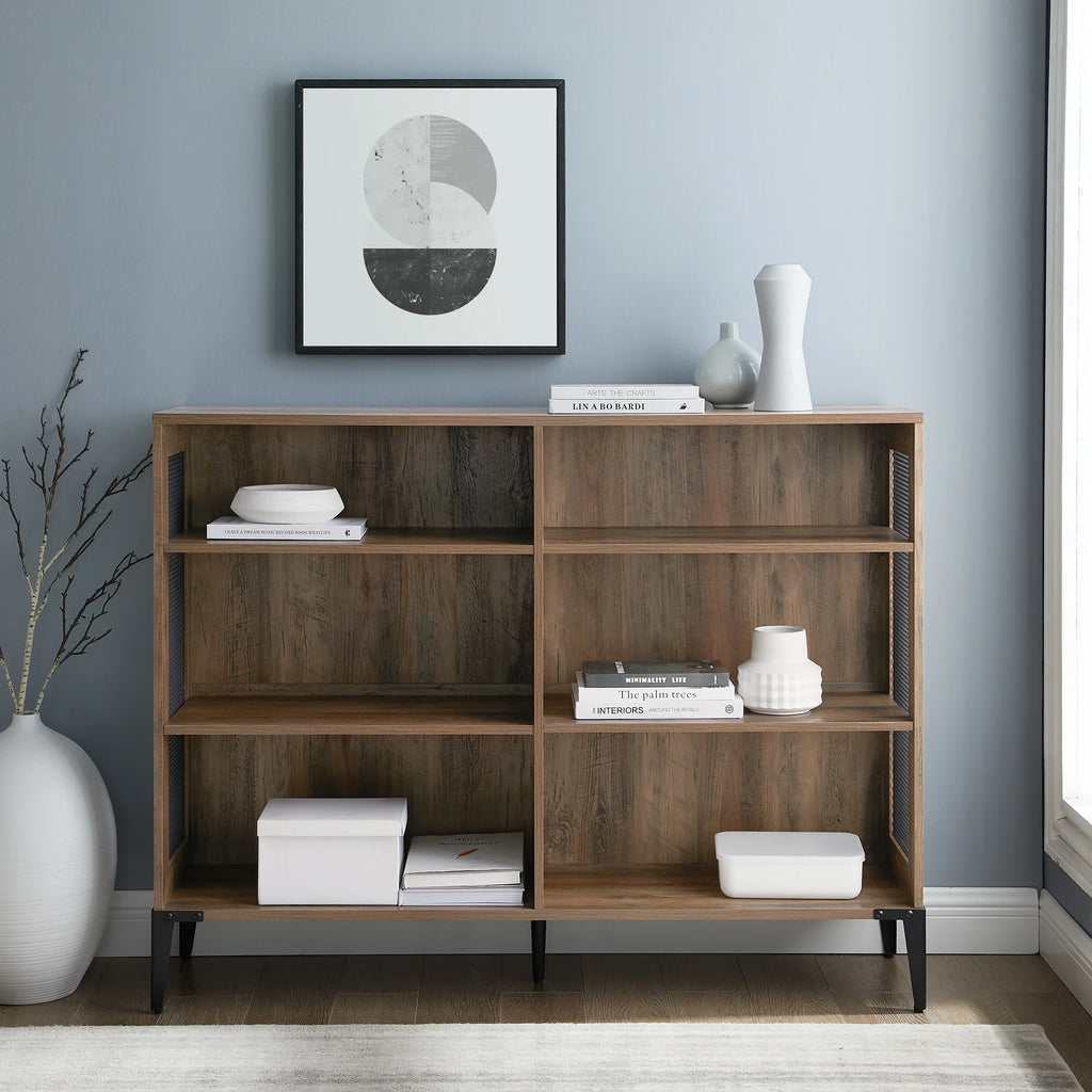 Reclaimed 6-Shelf Bookcase, Barnwood I36457