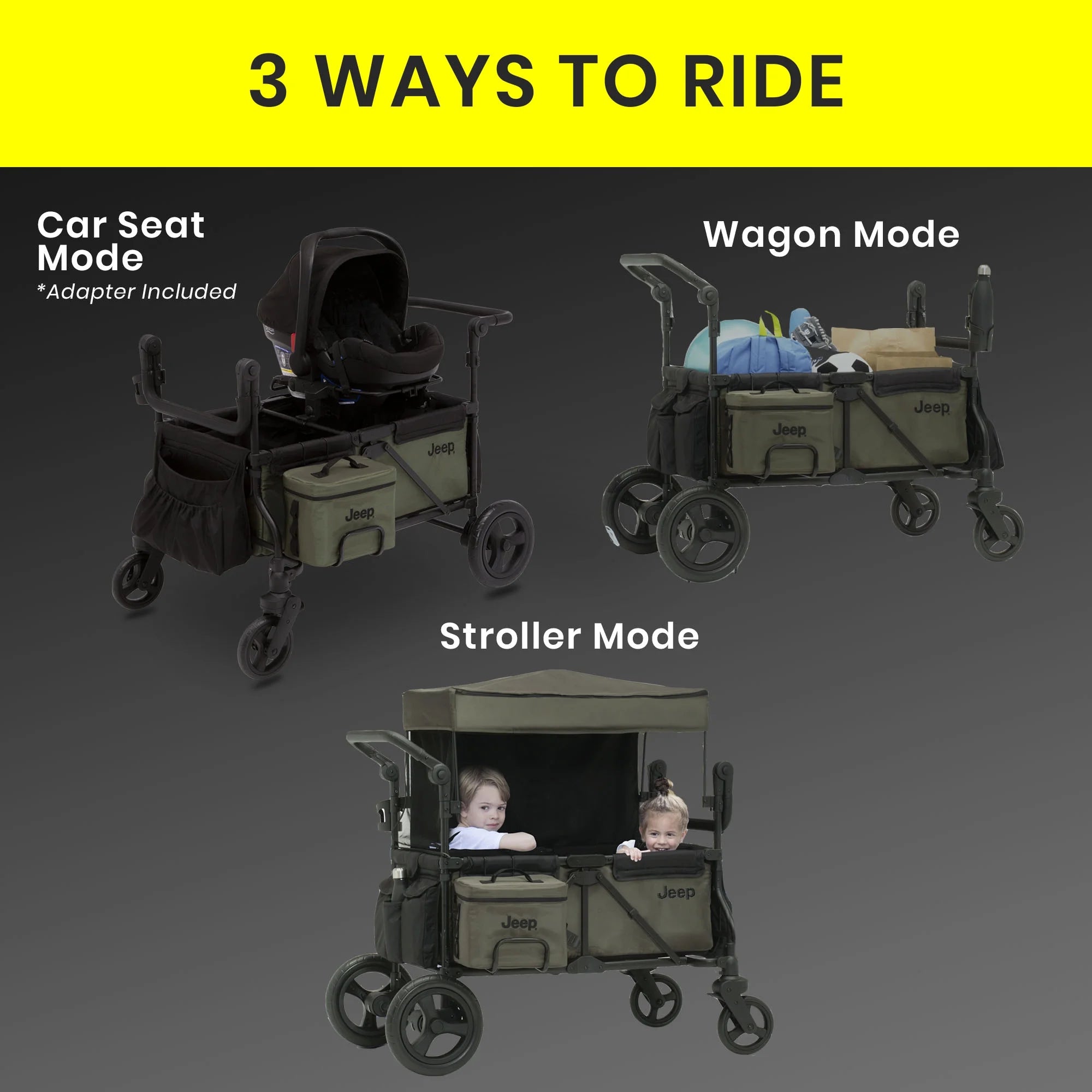 Deluxe Wrangler Wagon Stroller with Cooler Bag and Parent Organizer V80516