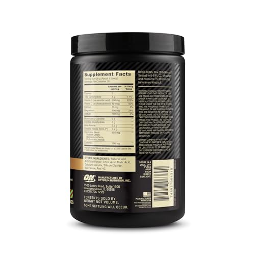 Pre Workout Advanced with Creatine, Beta-Alanine and Caffeine, Berry Blast, 20 Servings V4373