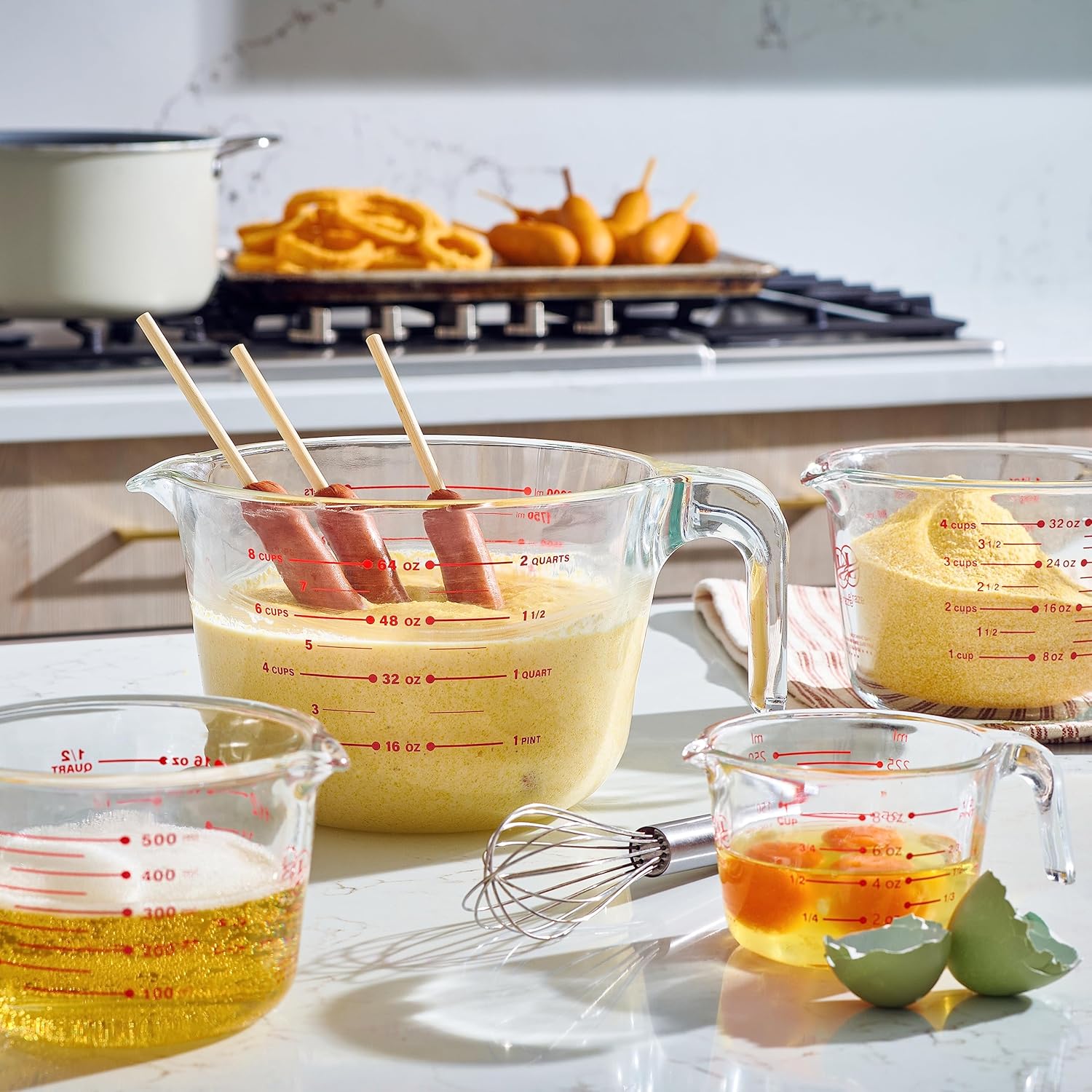 Glass Measuring Cups Set of 4 with Lids C15948