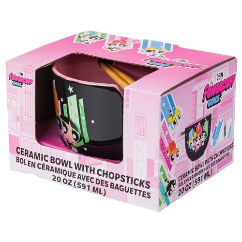 Ceramic Ramen Noodle Rice Bowl with Chopsticks, Microwave Safe, 20 Ounces A119