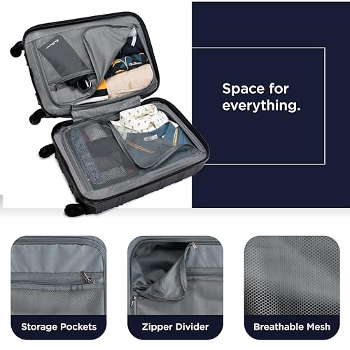Lightweight Hardside 4-Wheel Spinner Travel Luggage, Charcoal, 28-Inch G32233
