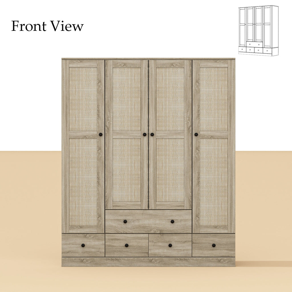 Freestanding Wardrobe Cabinet 59"W White T442184