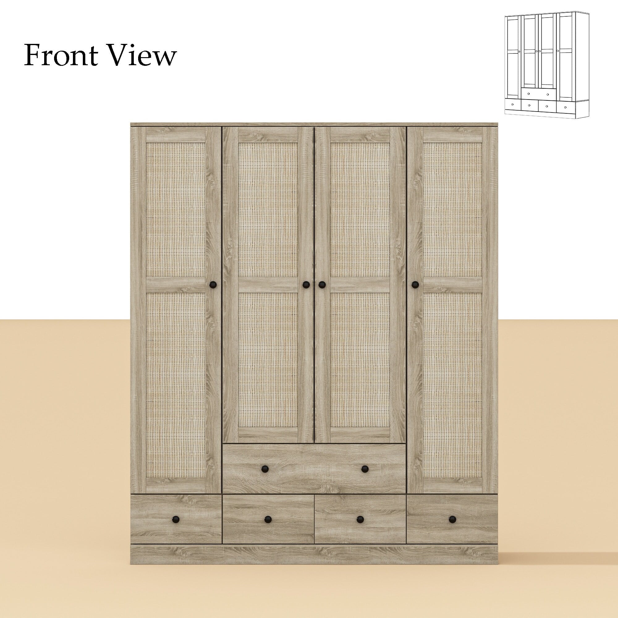 Freestanding Wardrobe Cabinet 59"W White T442184