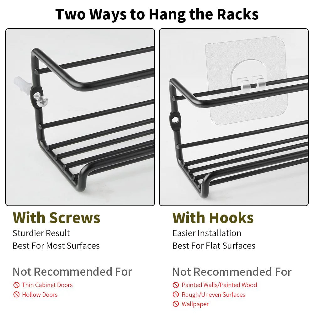 Spice Rack Organizer, Punch-free Hanging for Kitchen Wall Cabinet Y650924