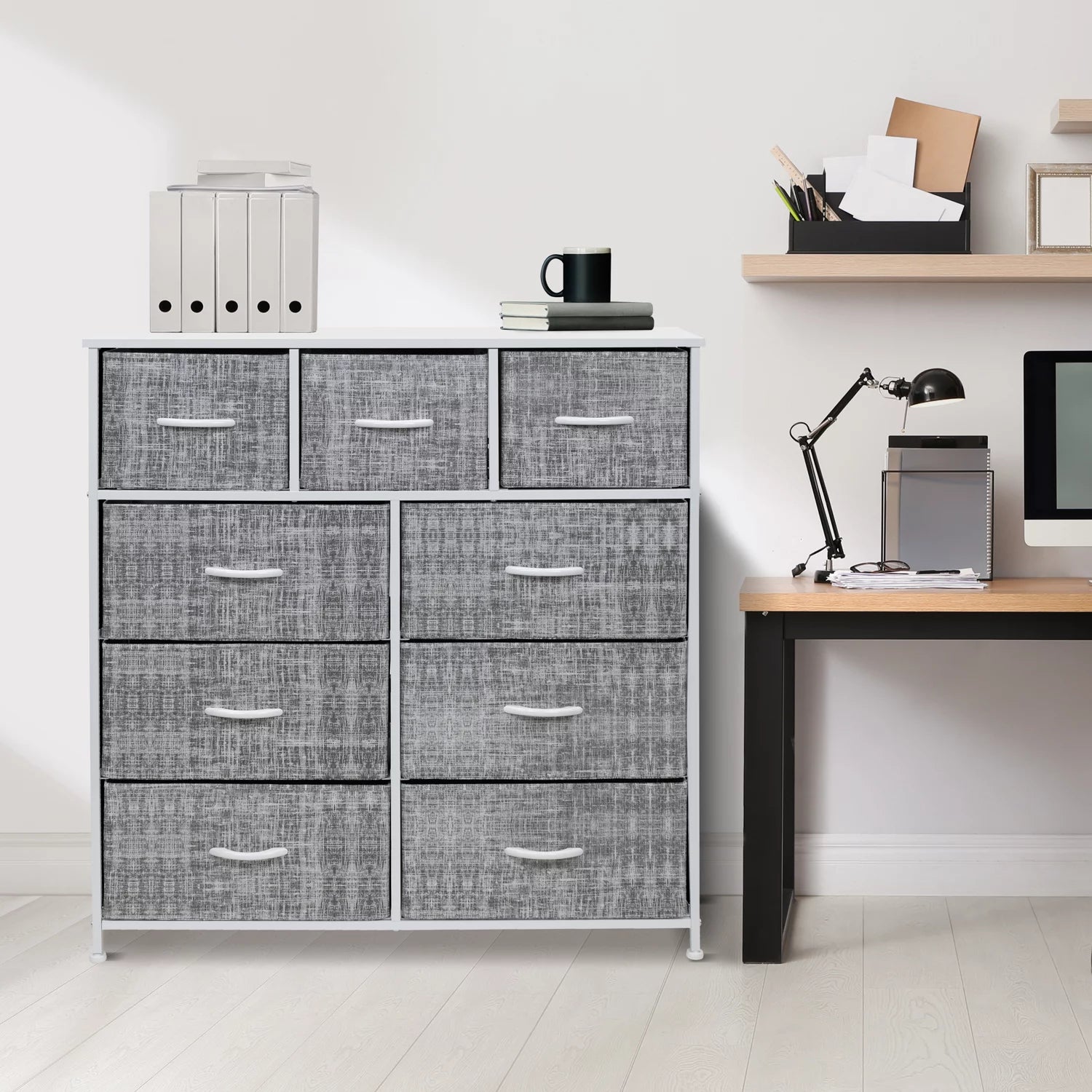 Dresser with 9 Drawers Storage Chest Tower for Bedroom, Hallway, Closet, Office G517086