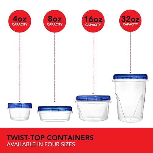 4oz Plastic Containers with Twist Top Lids, 6 Pack X600