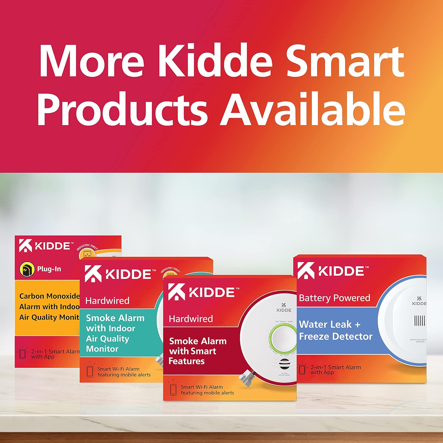 Smart Smoke Detector & Indoor Air Quality Monitor, WiFi, Hardwired with Battery Backup Z68482