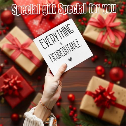 Funny Positive Quotes Wooden Sign for Office Shelf Desk Decor, 5 x 5 Inches A1072
