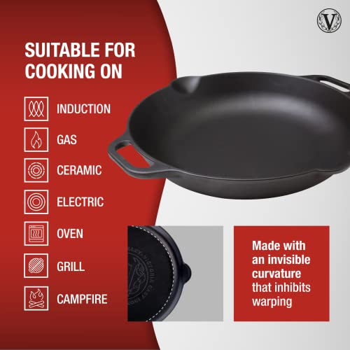 Cast Iron Round Skillet with Double Loop Handles, 10 Inches S9977