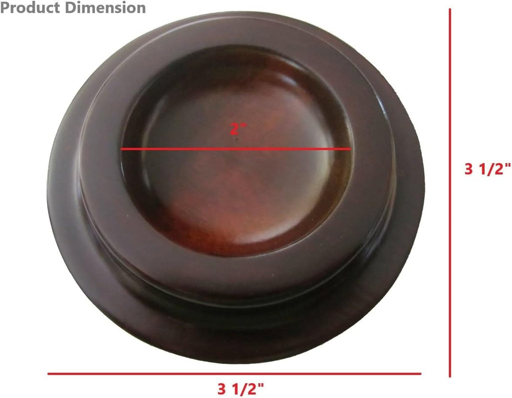 Piano Caster Cups Floor Protectors, Walnut, Set of 4 L297
