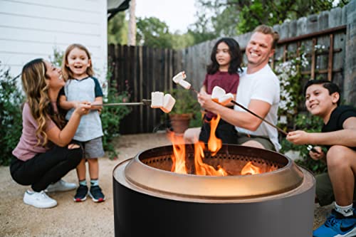 Smokeless Fire Pit with Stand, 27 Inch Portable Stainless Steel Outdoor Fireplace J631