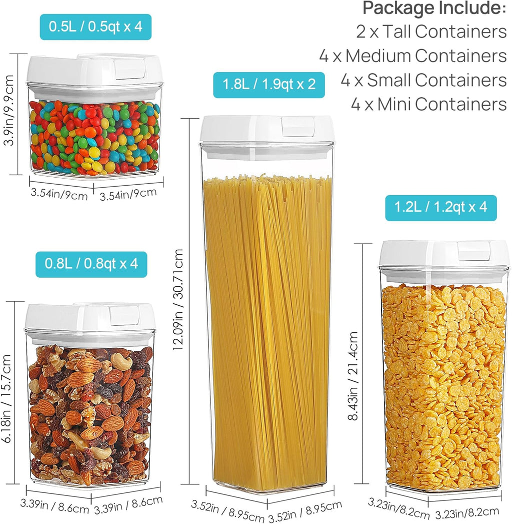 Airtight Food Storage Containers Set with Easy Lock Lids, BPA Free Plastic Kitchen Pantry Organizer F939