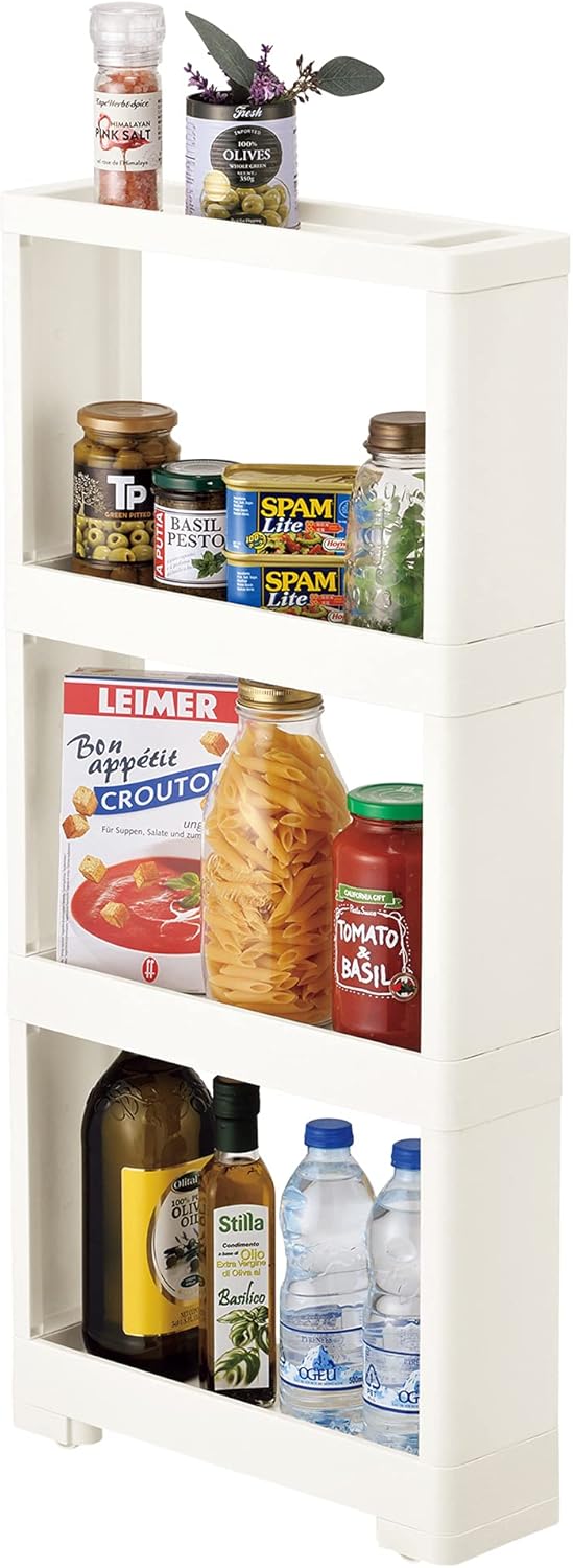 Slim 4-Tier Rolling Storage Cart for Kitchen Pantry Bathroom Laundry L5308
