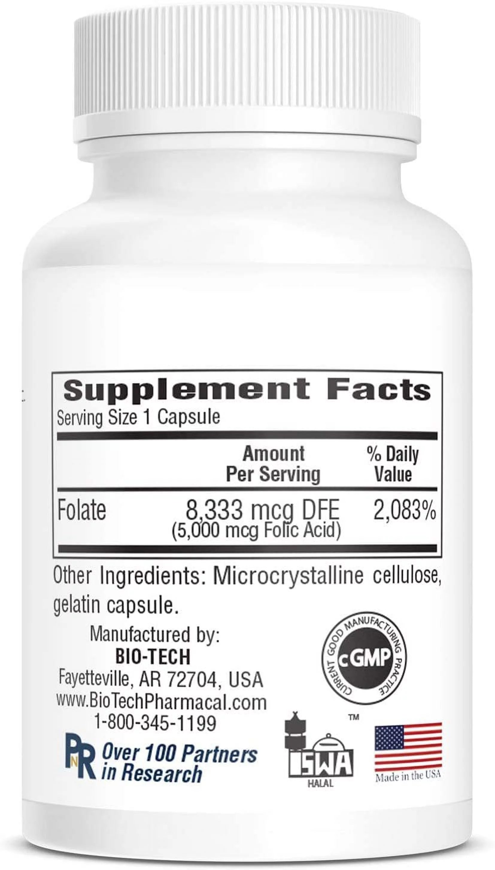 Folic Acid 5mg Supplement, 100 Count V77237