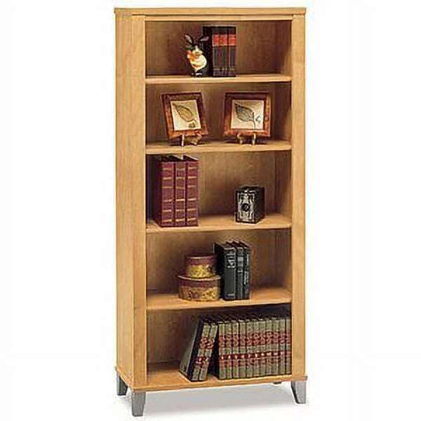 5 Shelf Tall Bookcase in Maple Cross Finish A1947