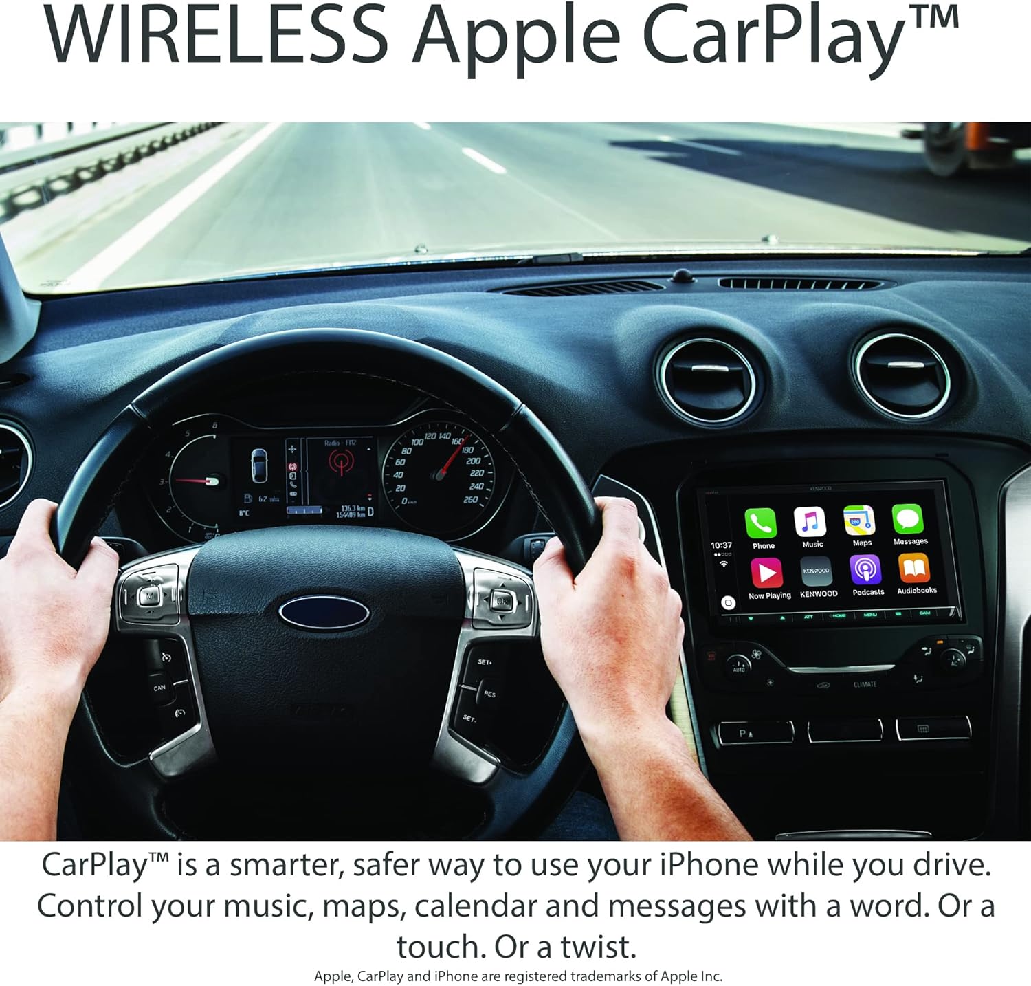 6.95" Digital Multimedia Bluetooth Car Stereo with Wireless CarPlay and Android Auto Q449