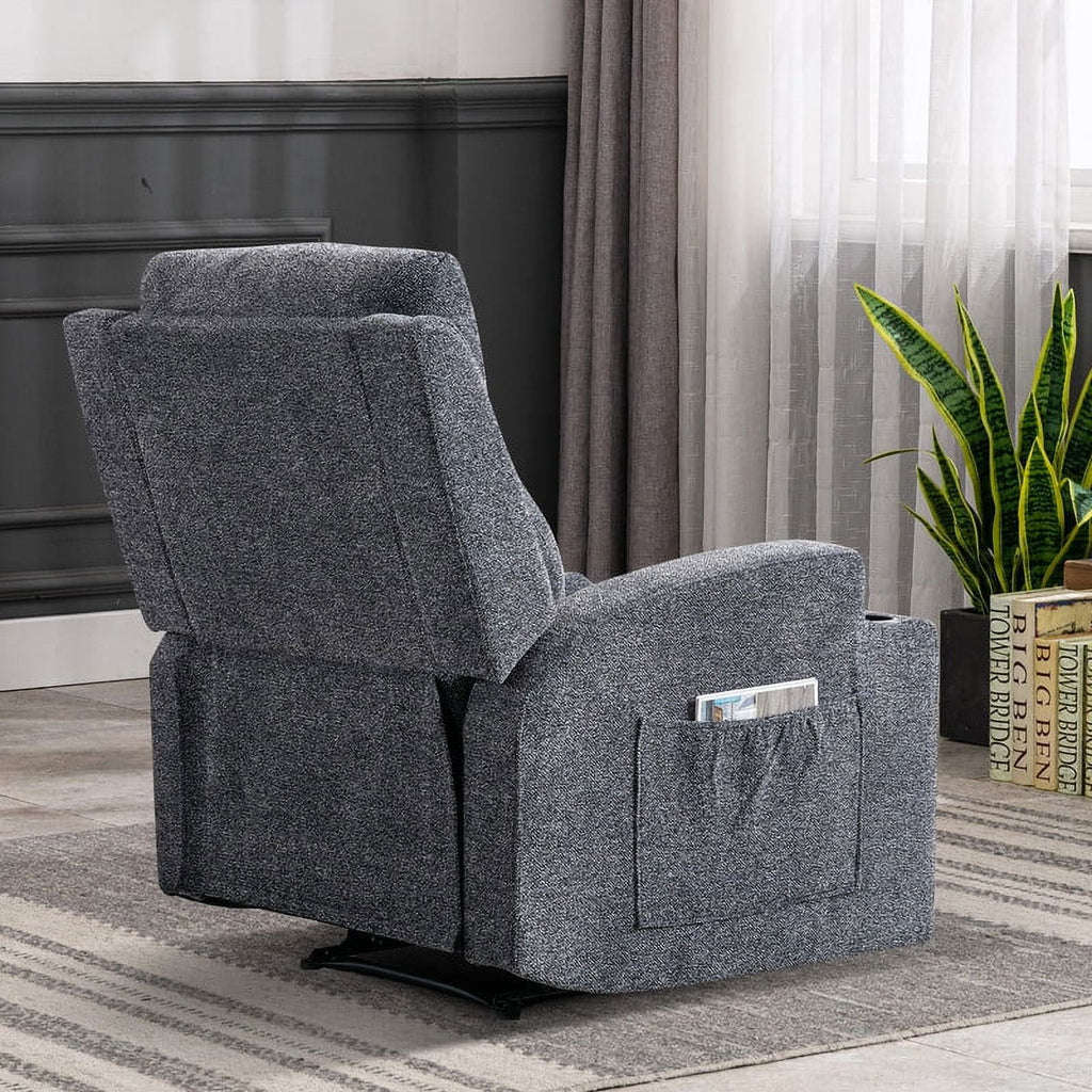 Manual Massage Recliner Chair with Heat and Cup Holders Q90042