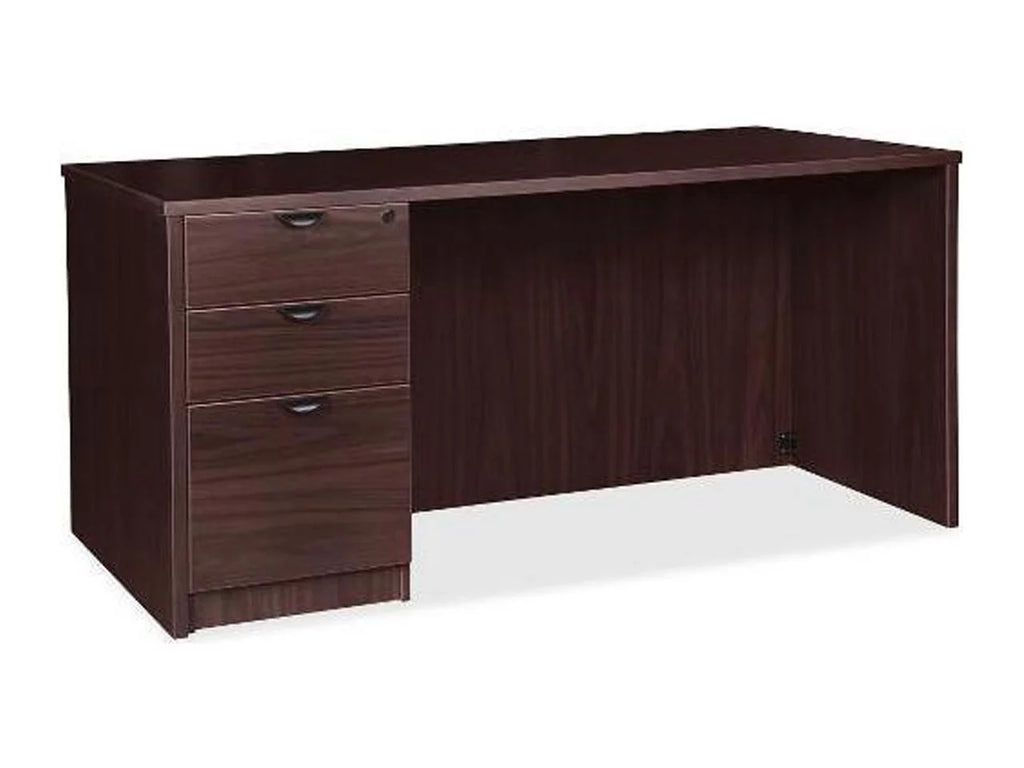 Espresso Laminate Left-Pedestal Desk, 72" x 36" x 29" P67094