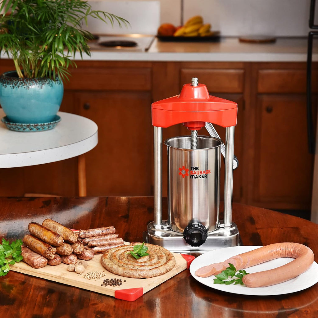 Heavy Duty Vertical Sausage Stuffer with Stuffing Tubes, 5 lb G487876
