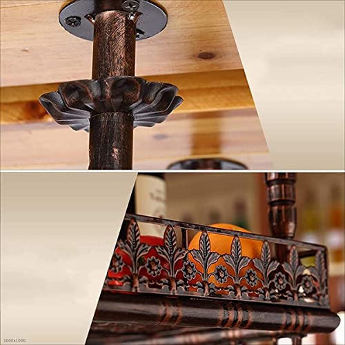Adjustable Metal Wall-Mounted Wine Rack with Stemware Holder, Bronze F555