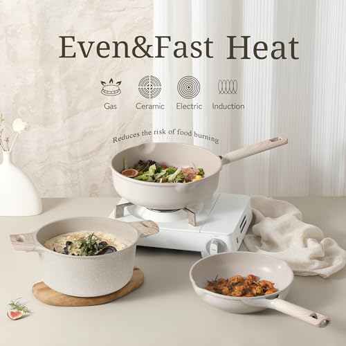 Non Stick Pots and Pans Set, 17 Piece Cookware for Kitchen N23157