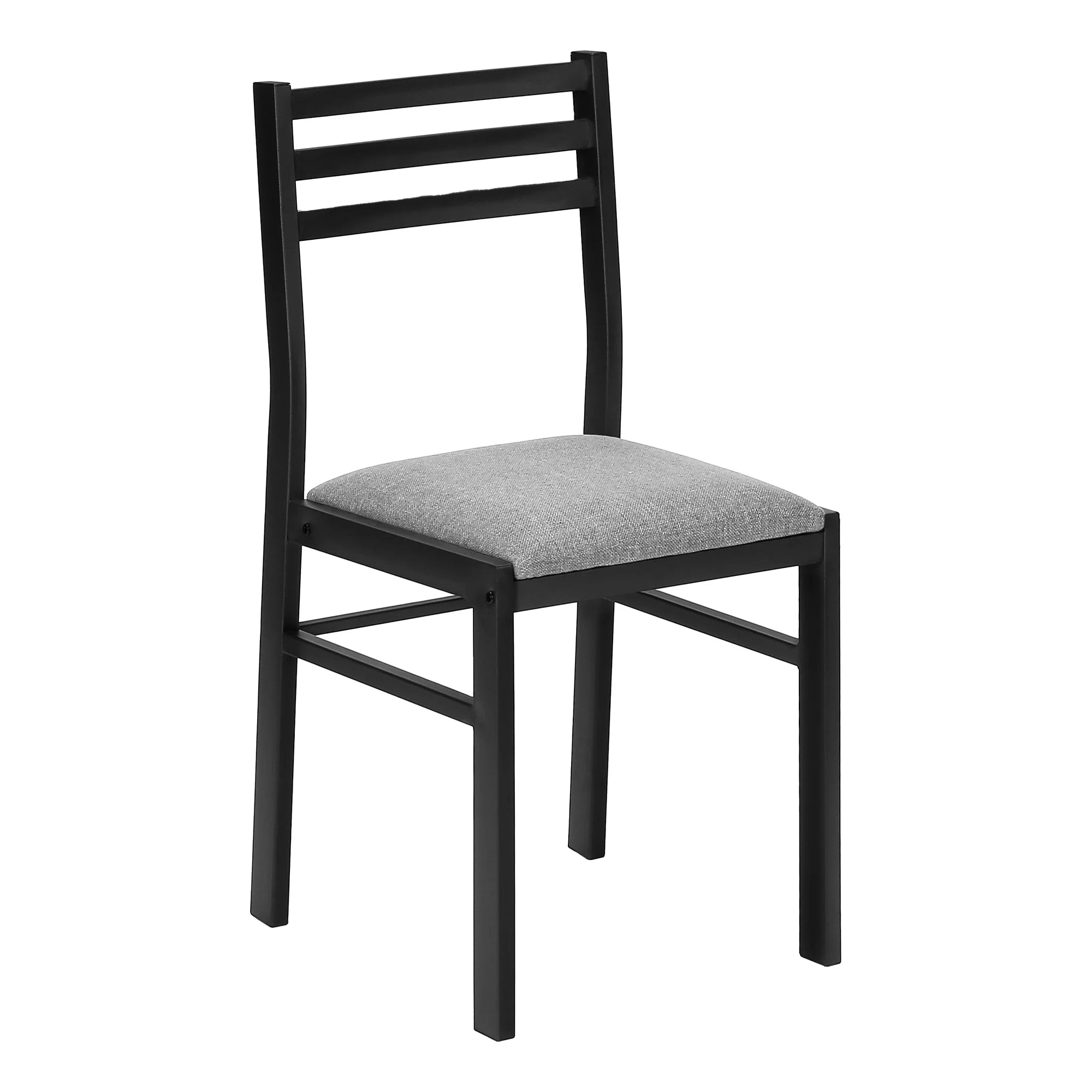 Gray Dining Table Set 3pcs Small Drop Leaf Kitchen Black Metal N9589