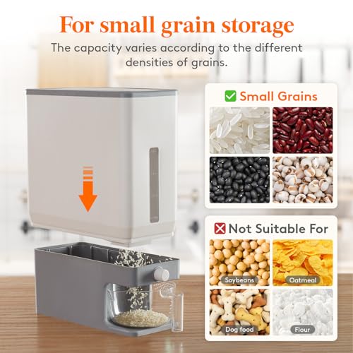 Rice Dispenser 25 Lbs with Measuring Cup, Moisture Proof Storage Container R94727