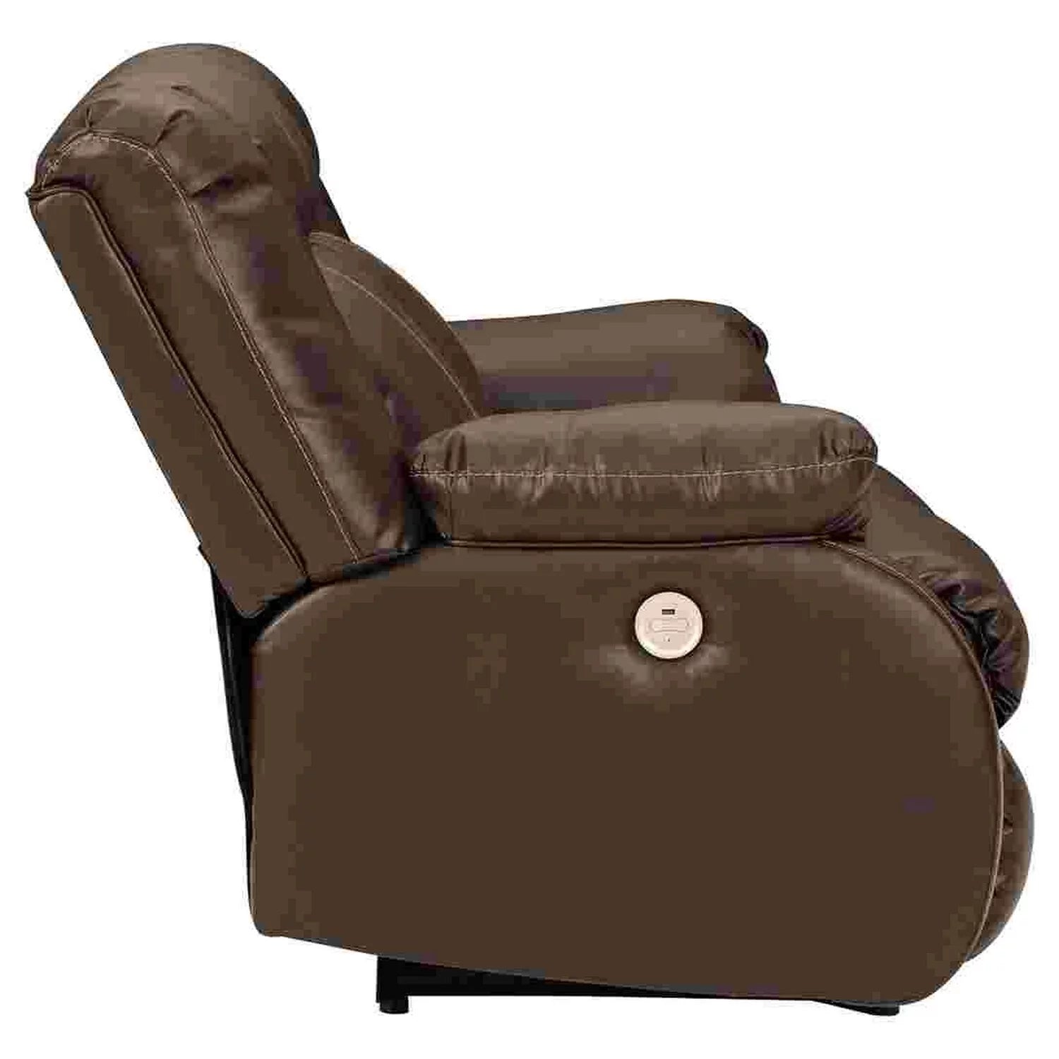 Power Recliner Loveseat with Faux Leather and USB Port, Brown B3275