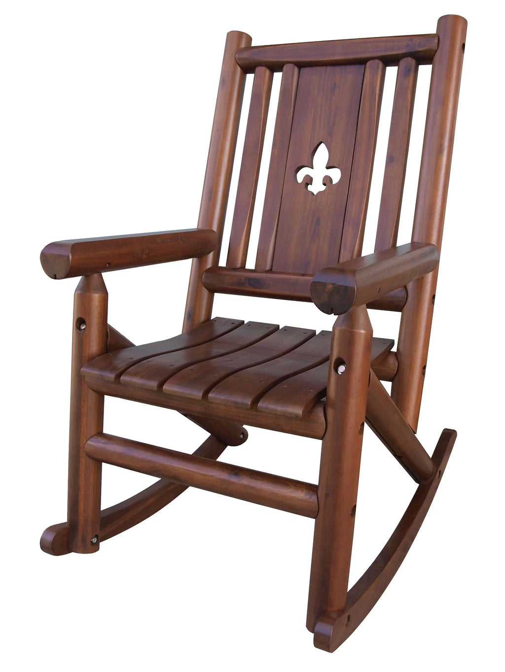 Outdoor Patio Wood Rocking Chair - Brown Q798