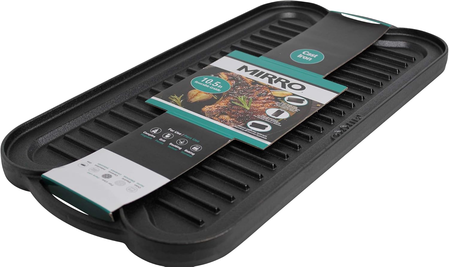 Cast Iron Reversible Grill Griddle with Handles, 20 Inch J386