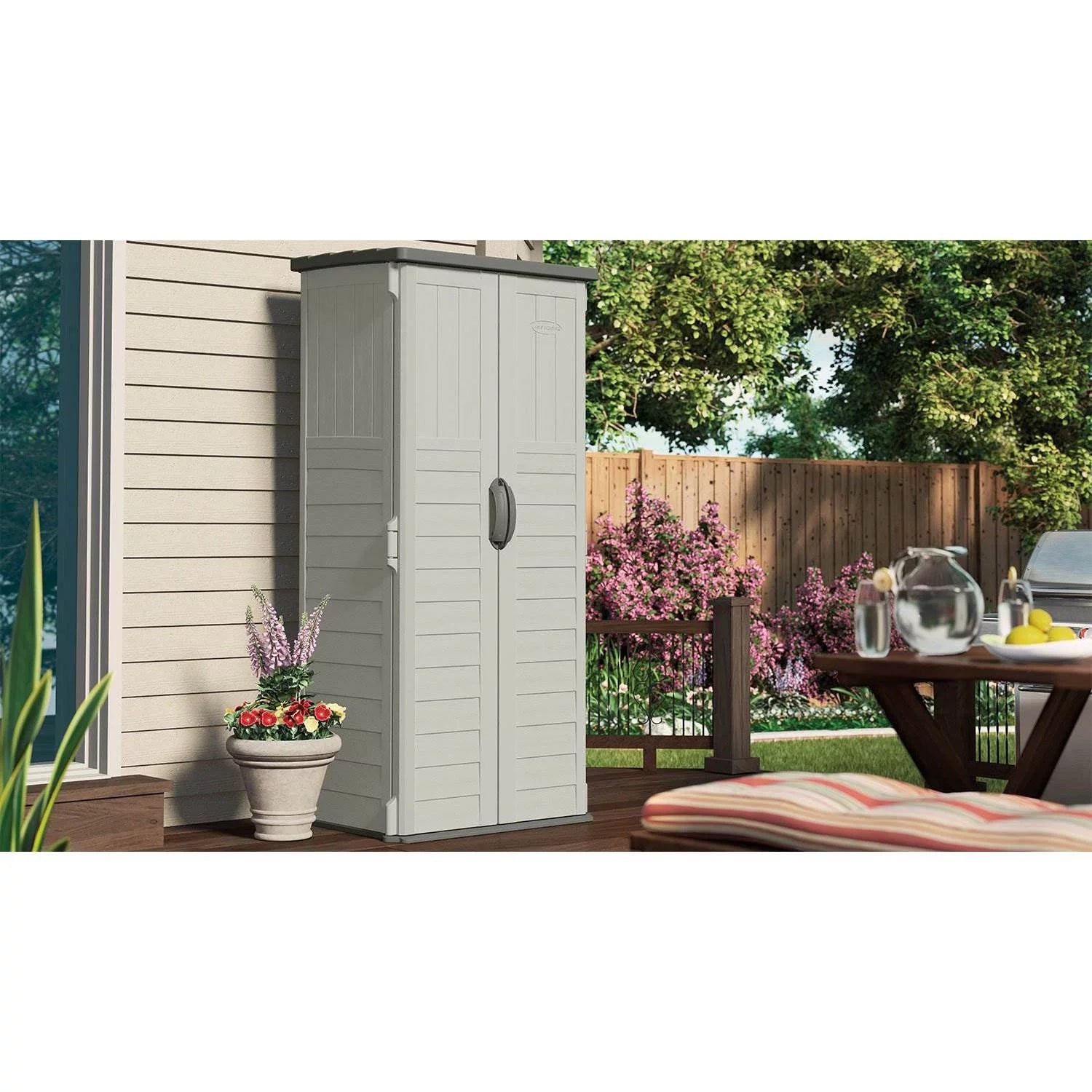 Resin Vertical Storage Shed, 22 Cubic Feet A2129