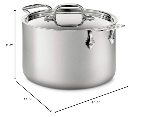 Stainless Steel Stockpot 8 Quart Induction Safe X4279